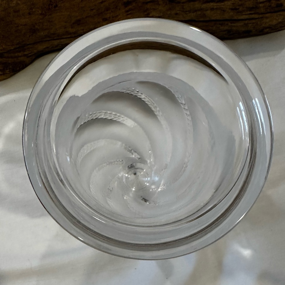 Lalique Ermenonville Frosted Crystal Vase-1950s-France-Leaf Vine-Glass-Bulbous - Picture 5 of 9